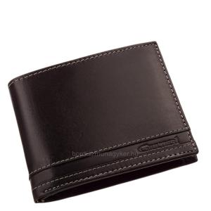 Usnjena moška denarnica s stikalom Giultieri GCS1021 črna