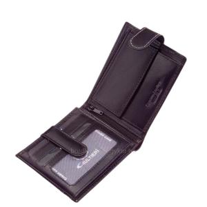 Skórzany portfel męski z włącznikiem Giultieri GCS6002L/T czarny