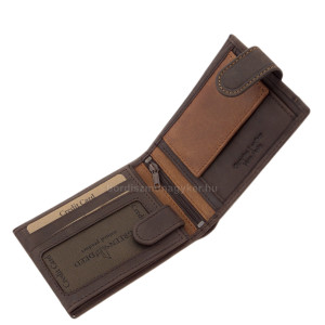Bőr férfi pénztárca átkapcsolóval GreenDeed barna AFK08/T