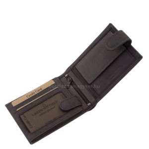 Usnjena moška denarnica s stikalom GreenDeed črna AFK08/T