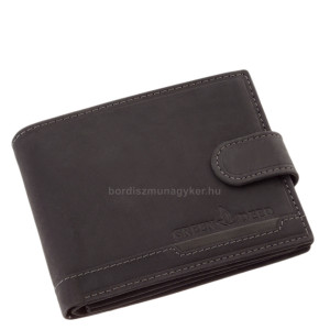 Leather men's wallet with toggle GreenDeed black AFK1027/T