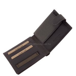 Leather men's wallet with toggle GreenDeed black AFK1027/T