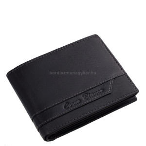 Leather men's wallet in gift box black SCB1021