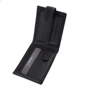 Leather men's wallet in gift box black SCC102/T