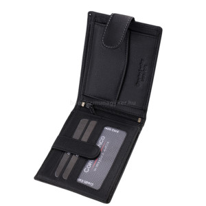 Portefeuille en cuir pour homme dans une boîte cadeau noir SCC6002L/T
