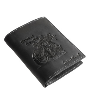 Bőr irattartó pénztárca motoros mintával GreenDeed CHOP3072 fekete