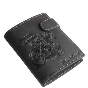 Bőr irattartó pénztárca motoros mintával GreenDeed CHOP3072/T fekete