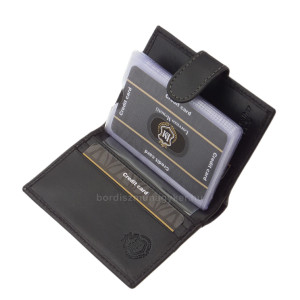 Kožený držák na karty s vypínačem Lorenzo Menotti AFP2038/T černý