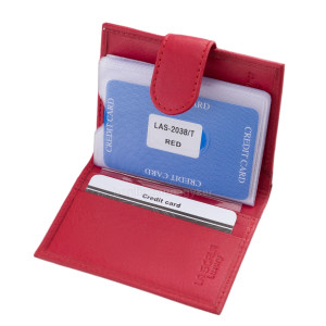 Kožni držač za kartice LA SCALA Luksuzna prava koža LAS2038/T crveni