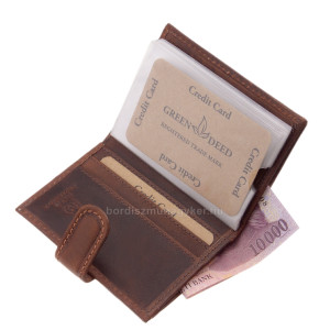 Bőr kártyatartó RFID védelemmel barna GreenDeed DPB2038/T