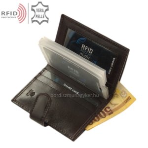 Bőr kártyatartó RFID védelemmel sötétbarna RG2038