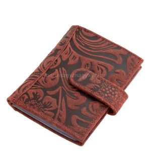 Leather women's card holder with switch GreenDeed DVG2038/T red