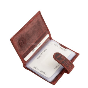 Leather women's card holder with switch GreenDeed DVG2038/T red