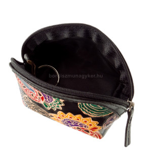 Bőr női kulcstartó mintás felülettel Giultieri S1006B fekete