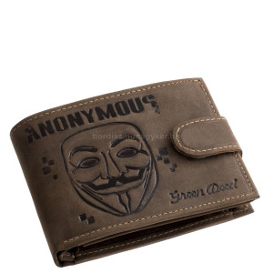 Bőr pénztárca Anonymous mintával GreenDeed ANON1021/T barna