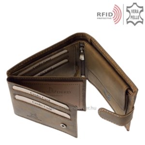 Bőr pénztárca barna színben kamionos mintával RFID KAMR1021/T