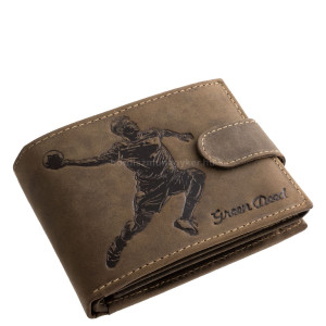 Bőr pénztárca kézilabdás mintával GreenDeed HBAL1021/T barna
