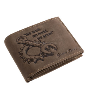 Bőr pénztárca kézilabdás mintával GreenDeed WORK1021 barna