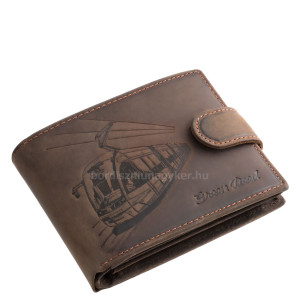 Bőr pénztárca klasszikus villamos mintával GreenDeed TRAM1021/T barna
