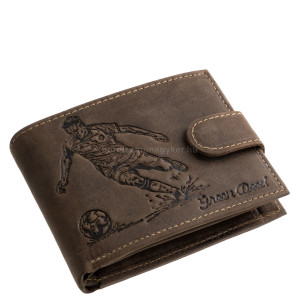 Kožená peněženka s fotbalovým vzorem GreenDeed SOCC1021/T hnědá