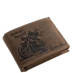 Bőr pénztárca motoros mintával GreenDeed CHOP1021 barna