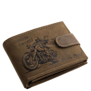 Bőr pénztárca motoros mintával GreenDeed CHOP1021/T barna