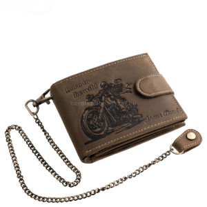 Bőr pénztárca motoros mintával GreenDeed CHOP1021/TL barna