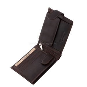 Leather wallet with RFID protection brown CMM1021/T