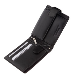 Bőr pénztárca RFID védelemmel fekete AST1021/T