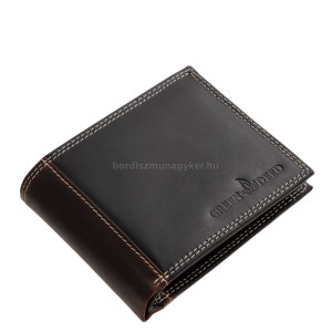 Leather wallet with RFID protection black-brown CMM1021