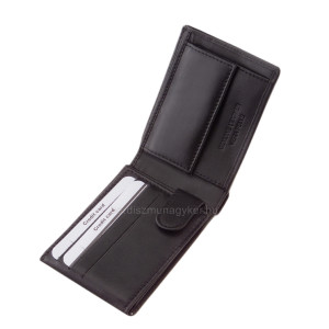 Bőr pénztárca RFID védelemmel fekete DVI1021