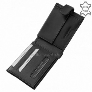 Bőr pénztárca RFID védelemmel fekete La Scala TGN1027/T