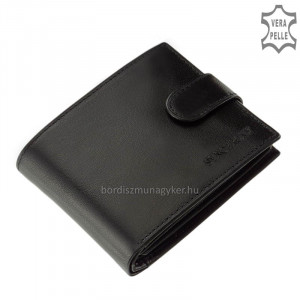 Bőr pénztárca RFID védelemmel fekete RG08/T