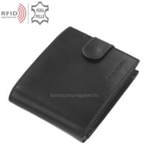 Bőr pénztárca RFID védelemmel fekete RG09/T