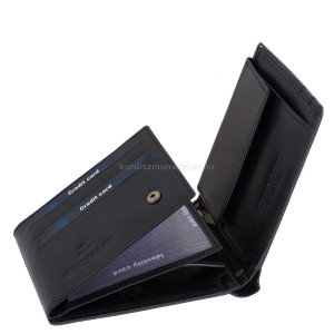 Bőr pénztárca RFID védelemmel fekete RG1021