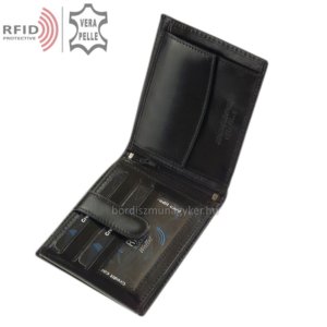 Bőr pénztárca RFID védelemmel fekete RG6002L