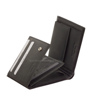 Bőr pénztárca RFID védelemmel fekete SHL1021