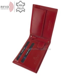 Bőr pénztárca RFID védelemmel piros RG1021