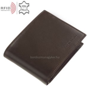 Bőr pénztárca RFID védelemmel sötétbarna RG09