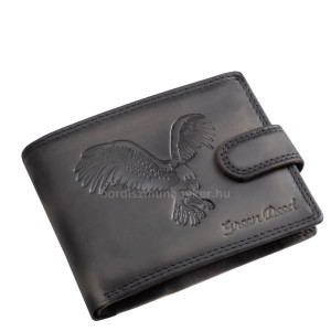 Kožená peněženka se vzorem orla GreenDeed SPF1021/T černá