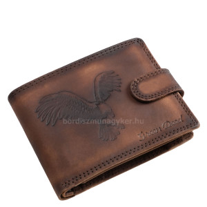 Kožni novčanik s uzorkom orla GreenDeed SPF1021/T svijetlosmeđi