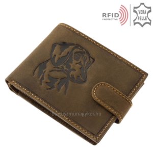 Skórzany portfel ze wzorem jamnika RFID TACSIR09/T