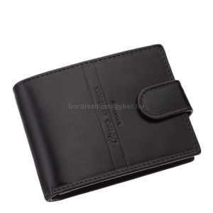 Corvo Bianco Luksusowy mały męski portfel RFID czarny RCBS102/T