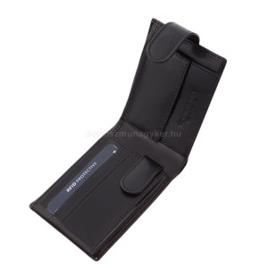 Corvo Bianco Luksusowy mały męski portfel RFID czarny RCBS102/T