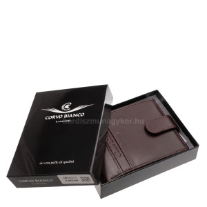 Csíkbetétes Corvo Bianco elegáns férfi pénztárca barna CBF1027/T