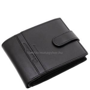 Csíkbetétes Corvo Bianco elegáns férfi pénztárca fekete CBF1021/T