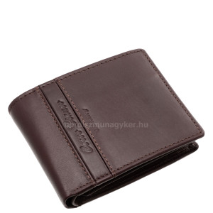 Csíkbetétes Corvo Bianco kisméretű férfi pénztárca barna CBF102