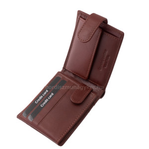 Csíkbetétes Corvo Bianco kisméretű férfi pénztárca világos barna CBF102/T