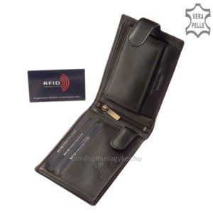 Eurótartós Corvo Bianco RFID bőr pénztárca fekete ERCCS1021/T