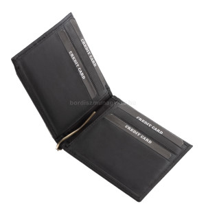 Férfi dollártárca valódi bőrből Corvo Bianco MCB-D fekete